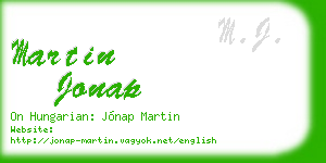 martin jonap business card