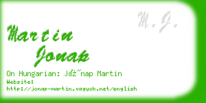 martin jonap business card